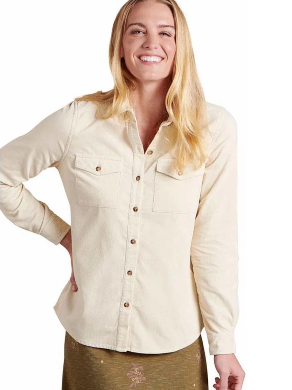 TOAD+CO SCOUTER CORD LONG-SLEEVE BUTTON UP SHIRT WOMEN`S size M